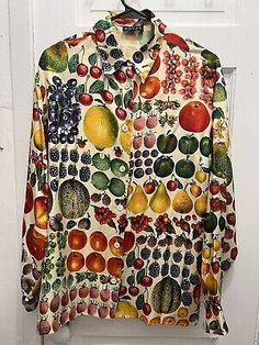 Vintage Gucci Fruit Shirt S/S 1996  | eBay Designer Wishlist, Fruit Shirt, Vintage Designer, Vintage Gucci, Womens Clothing Tops, Vintage Designs, Take That, Women Accessories, Gucci