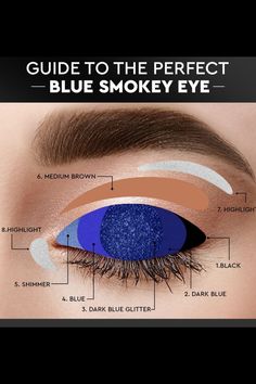 Navy Blue Eyeshadow, Blue Eyeshadow Tutorial, Navy Blue Makeup, Blue Eyeshadow Makeup, Blue Eyeshadow Looks, Blue Smokey Eye, Blue Makeup Looks, Silver Makeup