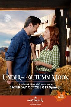 under the autumn moon movie poster with an image of a man and woman standing next to each other