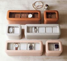 Peyton Leather Watch Box | Pottery Barn Box Pottery, Leather Watch Box, Watch Organizer, Small Watch, Jewelry Organizer Storage, Watch Holder, Watch Storage, Jewelry Watch, Master Closet