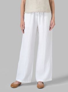 Linen Pants | Missy Clothing Pants Outfit Classy, Linen White Pants, Miss Me Outfits, Vivid Linen, Slacks Trousers, Wrap Pants, Linen Bottoms, Full Figure Fashion, Linen Clothing