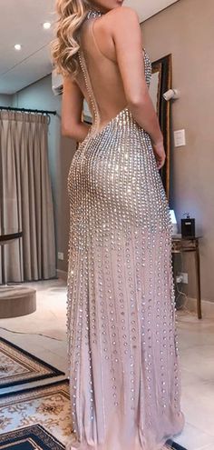 Glamorous Evening Dresses, Champagne Prom Dress, Matric Dance, Halter Prom Dresses, University Graduation, Long Formal Gowns, Model Ideas, The Prom, Long Cocktail Dress