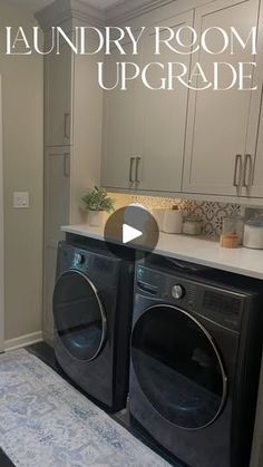 the laundry room is updated and ready to be used as a washer and dryer