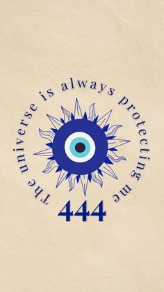 an evil eye on the side of a building with words underneath it that say, always protect