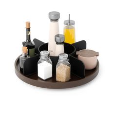 Kitchen Organization | color: Black-Walnut Lazy Susan Pantry, Spinning Organizer, Toilet Paper Stand, Lazy Susan Turntable, Stackable Bins, Spice Shelf, Mirrored Picture Frames, Double Rod Curtains, Paper Stand