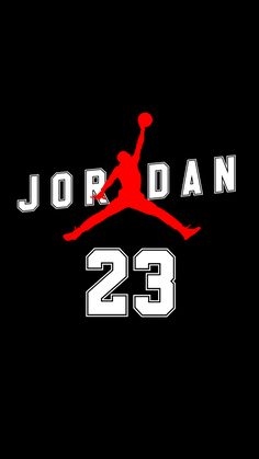 the jordan 23 logo on a black background