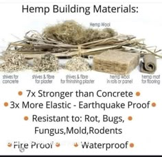 the words hemp building materials are displayed in this screenshote image, and there is