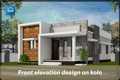 frontelevation, koloapp, exterior, kerala Home Front Elevation Design, Minimalis House Design, Home Front Elevation, Flat House Design, Front Elevation Design