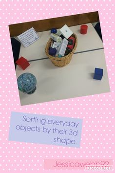 a basket full of objects sitting on top of a table