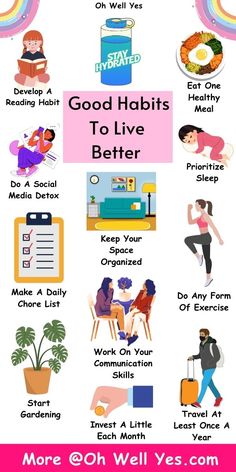 Developing a new habit requires some effort but it is totally possible and worth it when you see your life changing for better. Here is an extensive list of 101 good habits you can choose from. Good Habits For Women, Habits For A Better Life, Magic Journal, Successful Mindset, Healthy Habits Motivation, Focus Studying, Workout List, Tips To Be Happy, Planner Setup