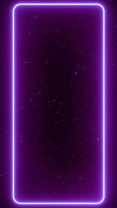 a purple neon frame with stars in the background