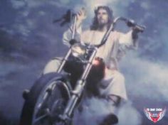 jesus riding on the back of a motorcycle