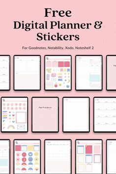 the free printable planner and stickers for planners, notebooks, and more