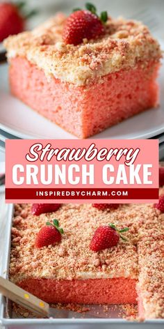 Check out this Strawberry Crunch Cake Recipe for the perfect light and delicious Valentine’s Day dessert recipe! Made with a cake mix and topped with a sweet strawberry crunch. A festive strawberry-flavored cake that’s sure to impress your special someone! Strawberry Crunch Cake Recipe, Crunch Cake Recipe, Strawberry Crunch Cake, Strawberry Crunch, Brunch Cake, Crunch Cake, Delicious Cake Recipes, Different Cakes, Easy Strawberry