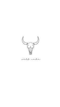 a bull's head with long horns is shown in the middle of a white background