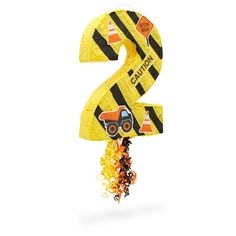 the number 2 is made out of construction equipment