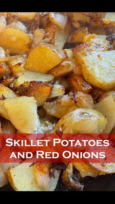 the skillet potatoes and red onions are ready to be cooked in the slow cooker