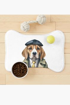 Watercolor Detective Beagle Pet Mat