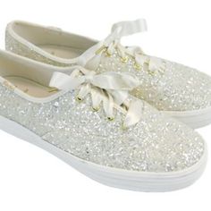 Keds X Kate Spade New York Triple Decker Glitter Sneaker Size 10 #35 Bridal Keds, Air Force Wedding, Comfortable Bridal Shoes, Kate Spade Wedding, Groomsmen Looks, Kate Spade Keds, Wedding Shoes Comfortable, Wedding Sneakers, Military Wedding