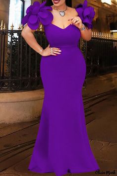 Olivia Mark - Exquisite Purple Patchwork Appliques V Neck Evening Dress with Elegant Design Purple Gowns, Dress Sleeve Length, Evening Dresses With Sleeves, Red Evening Dress, Formal Cocktail Dress, Elegant Party Dresses, Elegant Maxi Dress, Evening Dresses Plus Size, Evening Gowns Elegant