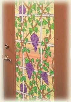 an image of a glass door with vines on it