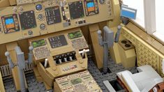 the cockpit of an airplane is shown in legos and it looks like it could be built