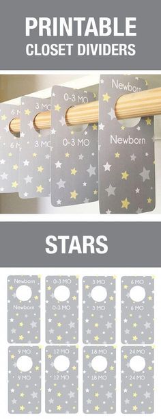 printable closet dividers with stars on them