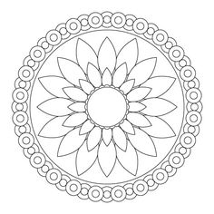 a circular design with circles around it in black and white, on a white background