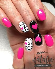 Fluffy Wall, Nails With Hearts, Valentines Nail Art Designs, Vday Nails, Nail Acrylic, Acrylic Designs