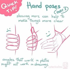 a drawing of hands holding each other with the caption quick tip showing more can help to make things more clear