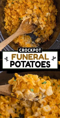 Dive into an incredibly tasty side dish with this Crockpot Funeral Potatoes recipe. Perfect for any occasion, its the ultimate comfort food. This dish combines creamy potatoes with melted cheese, a crunchy cornflake topping, and just the right amount of seasoning. Has Brown Casserole Crockpot, Cheesy Potatoes With Hashbrowns Crock Pot, Cheesy Potatoes Crock Pot Hashbrowns, Crockpot Hashbrowns Slow Cooker, Hashbrown Casserole Thanksgiving, Cheesy Crockpot Hashbrowns, Slow Cooker Cheesy Hashbrowns, Easy Cheesy Crockpot Potatoes, Crockpot Cheese Potatoes Slow Cooker