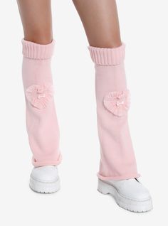 Add some love to your look with these flared leg warmers! They come in an adorable pink knit with a lace heart at the knees. Soft Pink Clothes, Cutecore Wishlist, Flare Leg Warmers, Pink Legwarmers, Flared Leg Warmers, Pink Leg Warmers, Sweater Pin, Heart Clothes, Dream Outfits