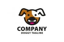 dogy tagline logo design with an angry look on it's face and tongue