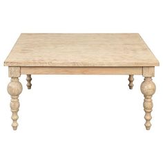 a wooden table with two legs and a square top