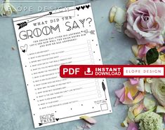 an image of a wedding checklist with flowers on the side and text that reads how well do you know the bride?