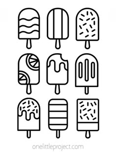 Free printable summer coloring pages that are great for both kids and adults. These summer coloring sheets are a great kids activity, perfect for summer break, sleepovers, or a summer birthday party! Relax and enjoy a summer coloring page featuring popsicles, sports, the beach, summer fruit, and more. And they're all FREE to download and print! Simple Printable Coloring Pages, Popsicle Coloring Page Free Printable, Preppy Coloring Pages Aesthetic, Cute Food Coloring Pages Free Printable, Sticker Coloring Pages, Preppy Coloring Sheets, Simple Colouring Pages For Kids, Easy Coloring Pages Aesthetic, Aesthetic Colouring Pages Simple