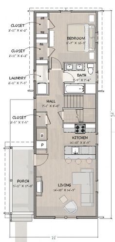 the floor plan for a small house