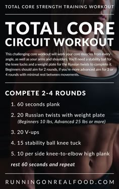 the total core circuit workout poster