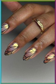 xiaohongshu nails, chinese trendy nails, korean trendy nails, long nails, nail inspo inspiration, nail tech, nail tutorial, cute nails, pretty nails, nail art, birthday nails, kpop nails, trendy nails, nail art, 3d nails Chrome Nail Art, Chrome Nails Designs, Graduation Nails, Green Nail Designs, Gradient Nails, Butterfly Nail, Yellow Nails, Hot Nails