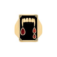 Little Rooms Immortal Signet Ring Vampire Ring, Body Gems, Vampire Fangs, Gothic Vampire, Casual Jewelry, Vintage Gothic, Favorite Rings, Red Garnet, All That Glitters