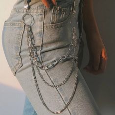 Triple Waist Chain Hip Chain Punk Fashion Trendy! Goth Punk Emo Scene Subculture Wear My Whole Closet Is Bogo Buy2 Get1 Free- Or 30% Off 5+ Items I Accept Reasonable Offers 5000+ Listings!! Chain For Pants, Chain Jeans, Jeans Chain, Pant Chains, Belt Chain, Punk Accessories, Metal Clothing, Grunge Look, Rock Punk