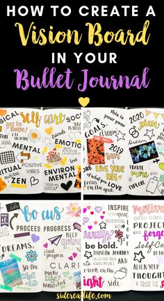 Bullet Journal Vision Board, Kitchen Witches, Daily Bullet Journal, Vision Planner, Goals And Aspirations, Year Journal