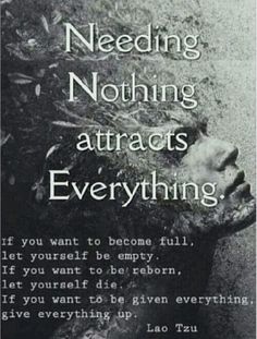 a black and white photo with the words,'i need nothing attracts everything '