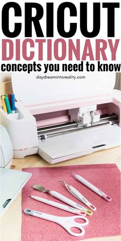 a cricut machine with scissors and other crafting supplies