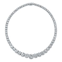 Indulge in the ultimate luxury with our timeless Rivera Necklace featuring 101 Round Brilliant Diamonds. This stunning necklace is crafted in 18k white gold and features a total carat weight of 69.67 with a breathtaking 6.32 carat center stone. This necklace measures 16.5 inches in length. Price available upon request. Luxury Refined Diamond Necklace, Refined Luxury Diamond Necklace Gift, Luxury Tarnish Resistant Diamond Necklace Gift, Luxury Tarnish-resistant Sterling Silver Diamond Necklace, Riviera Necklace, White Diamond Jewelry, Bridal Business, Expensive Jewelry Luxury, Expensive Jewelry