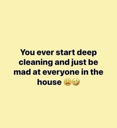 the quote you ever start deep cleaning and just be mad at everyone in the house