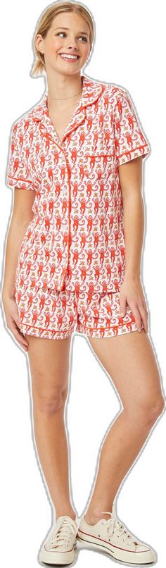 Casual Printed Sleepwear For Pajama Party, Playful Relaxed Fit Pajama Shorts For Sleepover, Playful White Pajama Shorts For Loungewear, Playful Relaxed Fit Sleepwear For Lounging, Cute Relaxed Fit Sleepwear, Casual Printed Pajama Shorts, Casual Printed Pajama Shorts For Pajama Party, Casual Printed Pajama Shorts For Sleep, Printed Pajama Shorts For Pajama Party