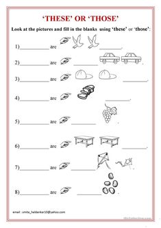 a worksheet with words and pictures on it