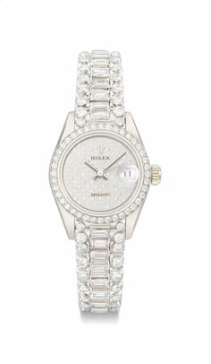 Rolex White Gold, Rolex Watches Women Diamonds, Women Rolex Watches, Golf Bracelet, Diamond Watches Women, Rolex Women, Fancy Watches