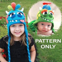 Hey, I found this really awesome Etsy listing at https://www.etsy.com/listing/482374533/crochet-pattern-monster-hat-pattern-for Crochet Monster Hat, Crochet Monster, Monster Hat, Baby Kostüm, Crochet Fish, Crochet Monsters, Crocheted Hat, Bonnet Crochet, Crochet Dragon